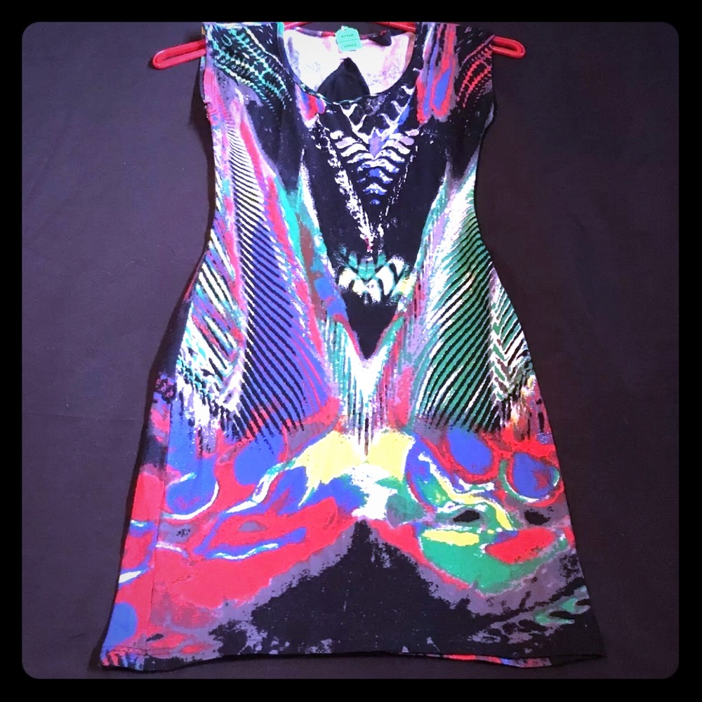 Print Fitted Cocktail Short Dress